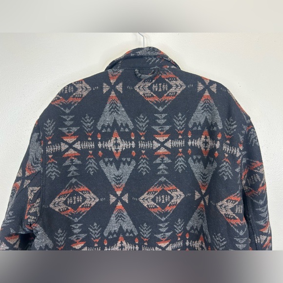 Jachs Mens L Black Gray Aztec Pattern Jacket Southwestern Ranch Cowboy Cabin - Picture 14 of 15